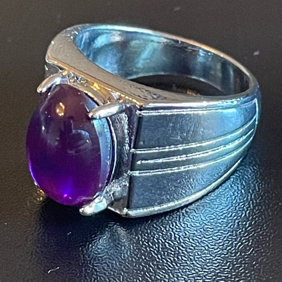 Purple amethyst S925 silver gemstone ring - Picture 3 of 10